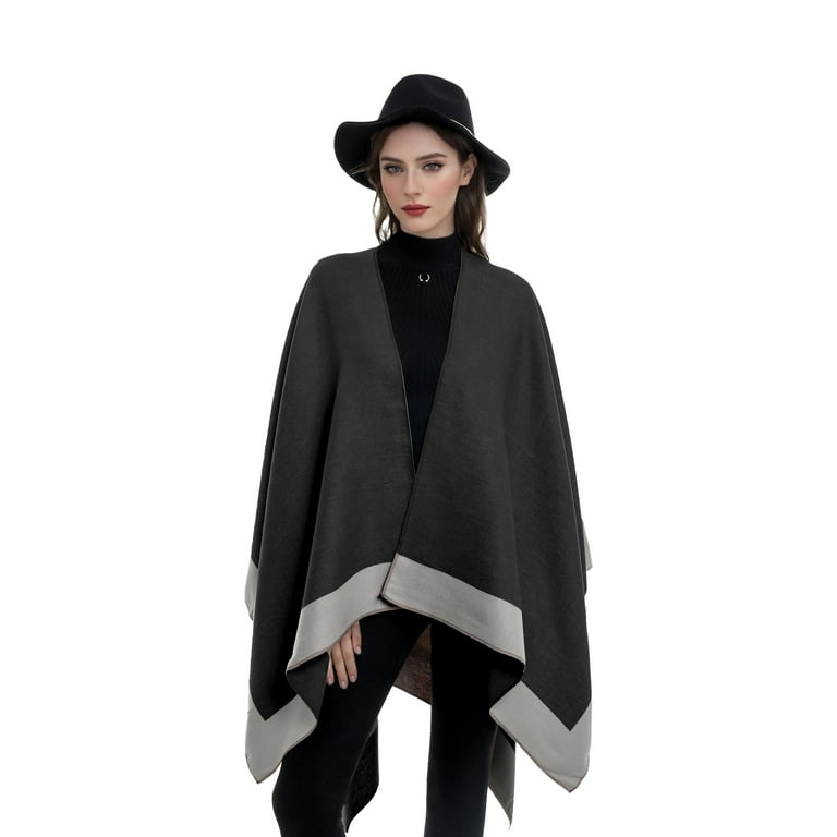 Suizaomo Women's Shawl Wraps Soft Open Front Poncho Cape Casual
