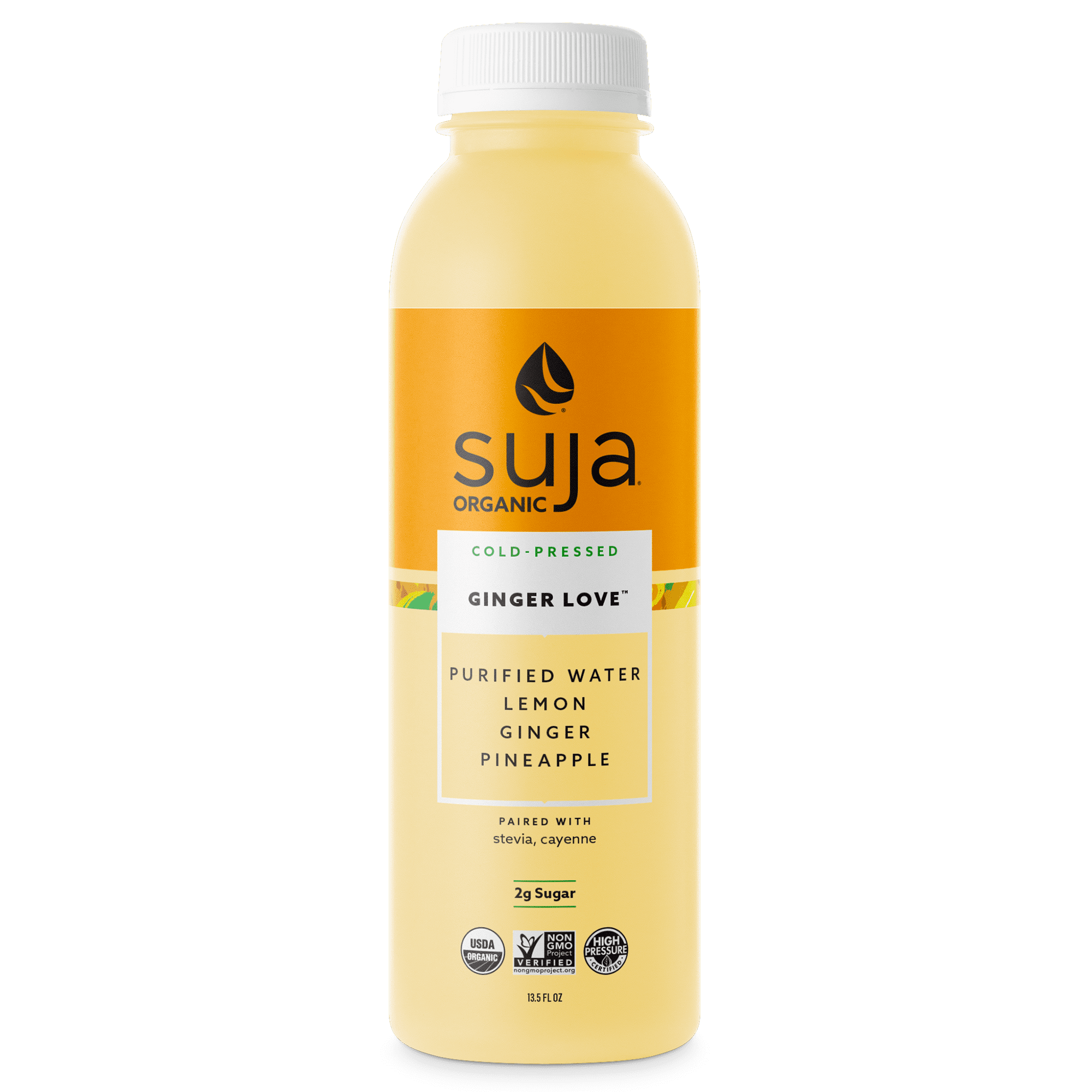 Suja Organic Ginger Love Cold Pressed Juice Drink, 13.5 fl oz Bottle