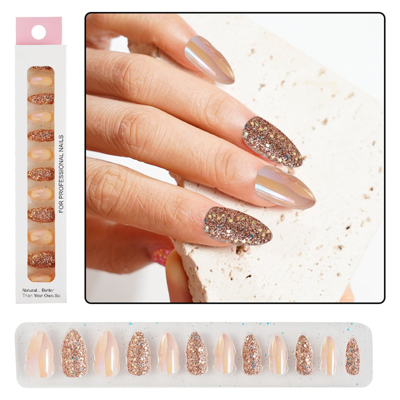 Sujito Clearance Fake Nails Manicure Electroplating Nail Adult Manicure