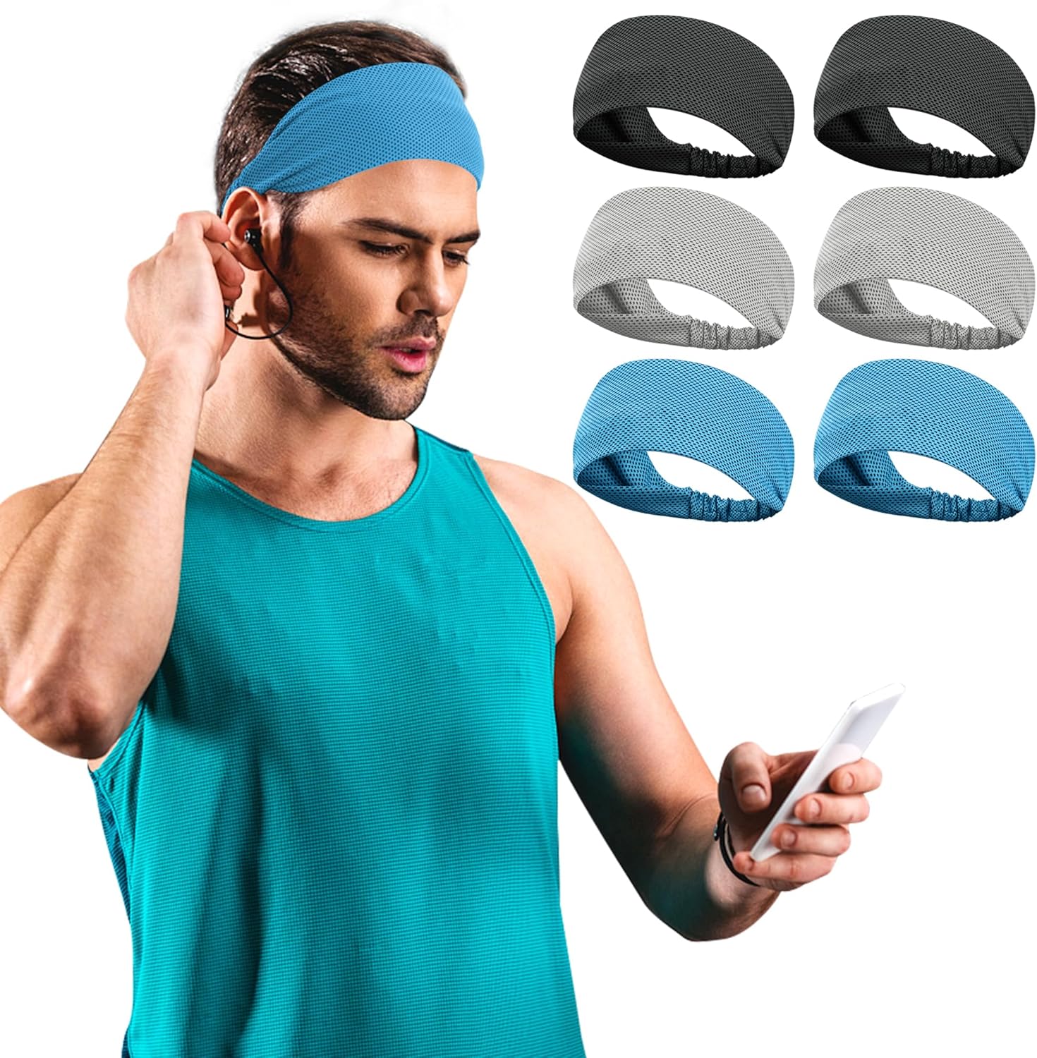 Sukeen Cooling Headband Running Headband Men Women, Sweat Headbands
