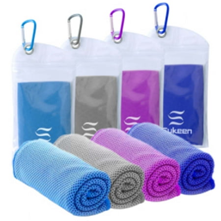 Sukeen Microfiber Cooling Towel Set, Multicolor, 4 Count