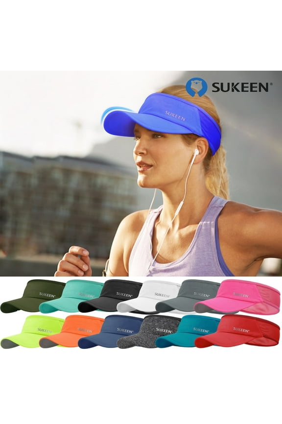 Sport Sun Visor Men Women Breathable Cooling Stretchy Visor Hat Blue