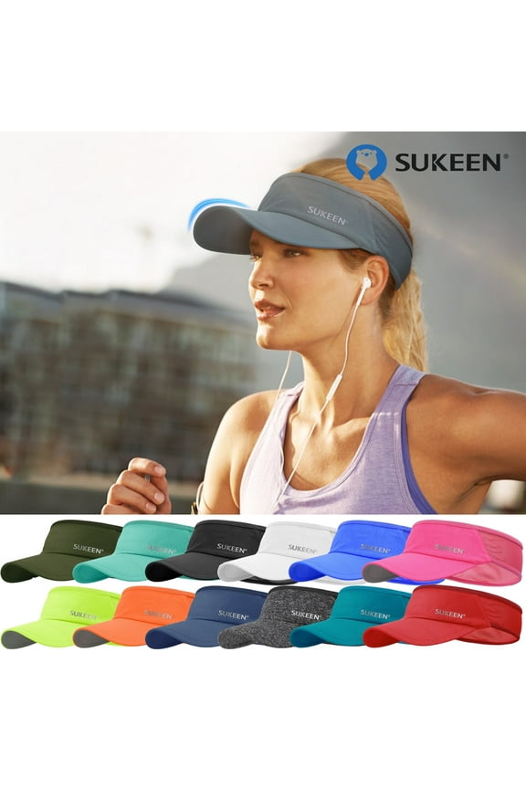 Sport Sun Visor Men Women Breathable Cooling Stretchy Visor Hat Grey