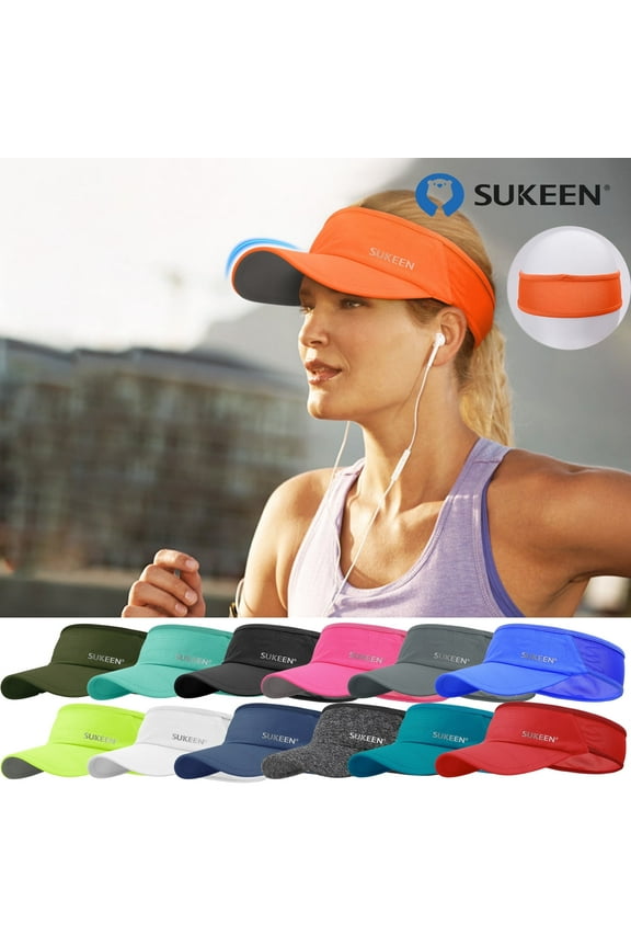 Sport Sun Visor Men Women Breathable Cooling Stretchy Visor Hat Orange