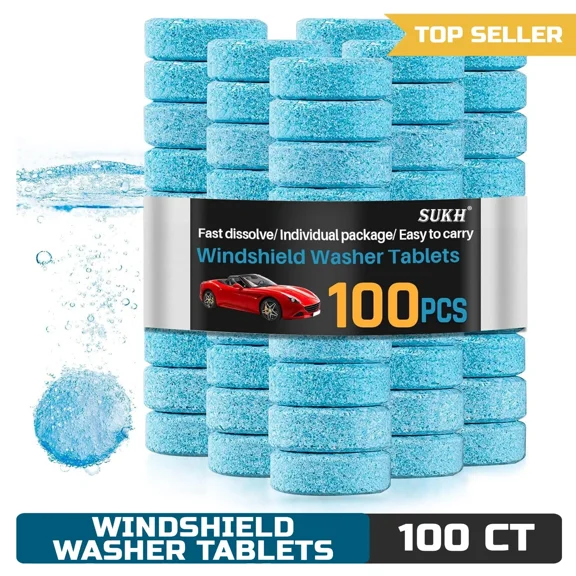 Sukh Car Windshield Washer Tablets, 100-Pack - Glass Cleaner Concentrate