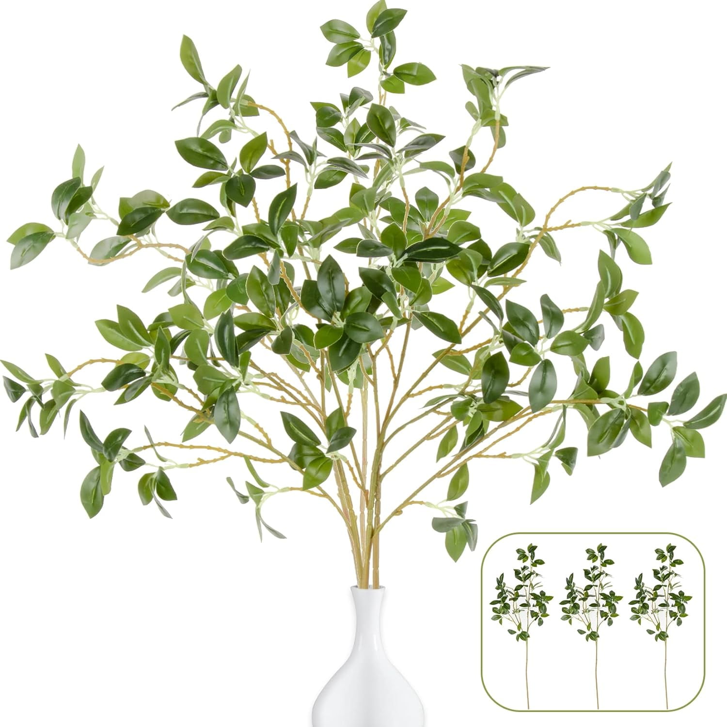 Sukh Faux Ficus Branches - Faux Ficus Stems Ficus Leaves Artificial ...