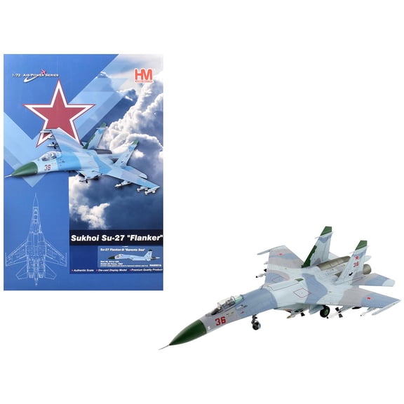 Sukhoi Su-27 Flanker-B Fighter Aircraft "Red 36, Barents Sea" (1987) Soviet Air Force 1/72 Diecast Model by Hobby Master
