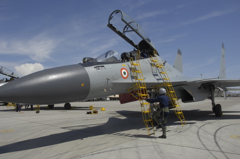 Sukhoi Su-30 aircraft of the Indian Air Force Canvas Art - Stocktrek Images (35 x 23)