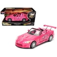 thumbnail image 1 of Suki's 2001 Honda S2000 Convertible Pink with Graphics "25 Years of Fast & Furious" "2 Fast 2 Furious" (2003) Movie 1/24 Diecast Model Car by Jada, 1 of 6