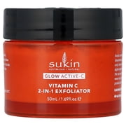 Sukin Glow Active-C, Vitamin C 2-In-1 Exfoliator, 1.69 fl oz 50 ml