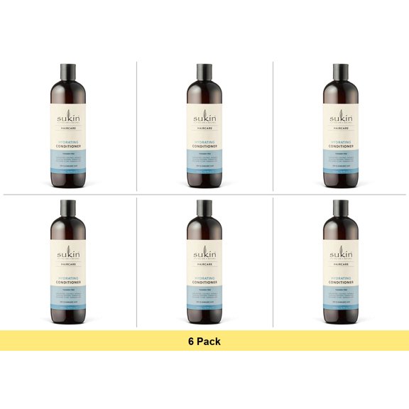 Sukin Natural Hair Care Hydrating Conditioner for Damaged Hair, 16.9 Oz - 6 Pack