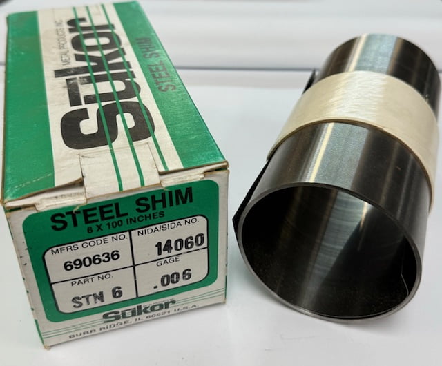 Sukor Steel Shim Stock Roll .006 in, 14060 Steel, 0.006 in x 100 in x 6