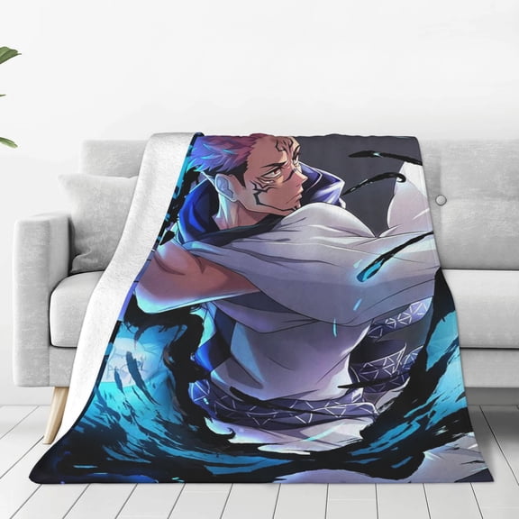 Sukuna Jujutsu Kaisen Soft Micro Fleece Cozy Throw Blanket Lightweight Fuzzy Flannel Blankets Sofa Decor Gifts