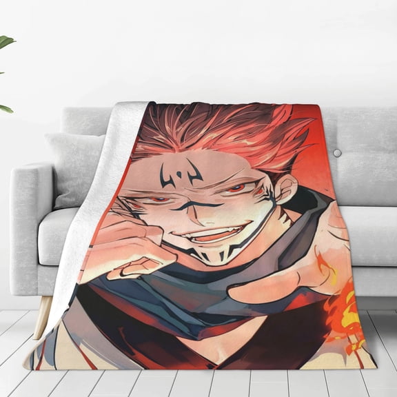 Sukuna Jujutsu Kaisen Soft Micro Fleece Cozy Throw Blanket Lightweight Fuzzy Flannel Blankets Sofa Decor Gifts