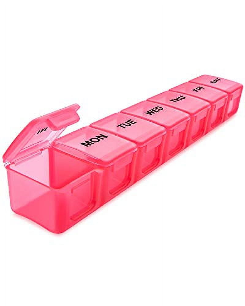 Sukuos 7 Day Weekly Pill Organizer With 2 Times A Day Compartment AM Sukuos 7 day weekly pill organizer with 2 times a day compartment am