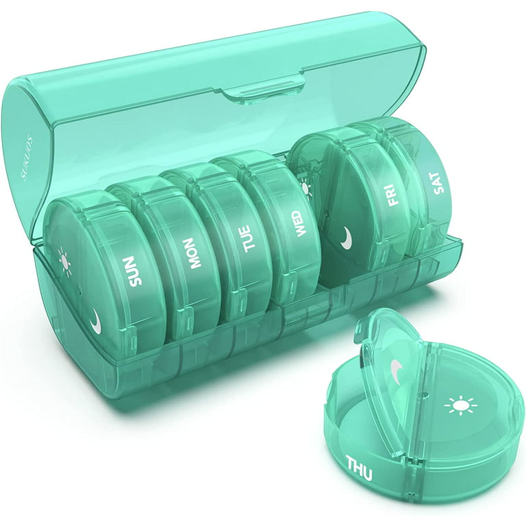 Sukuos Small Pill Box 3 pcs, Cute Travel Pill Case Daily Pill Organizer  Portable for Pocket Purse, BPA Free for Vitamin Fish Oil Supplements, Easy  to