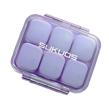Sukuos Daily Use Multicase Pill Organizer 1 Pack, Easy to Open Interchangeable Compartments, Large Capacity Portable Travel Pill Box, Pill Dispenser, Medicine Container & Vitamin Holder
