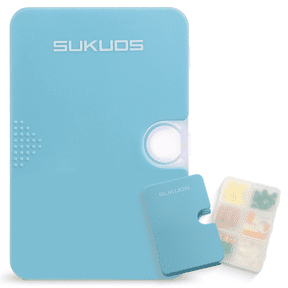 Sukuos Slim Daily Pill Organizer 6-Compartment Easy Open 1-pack