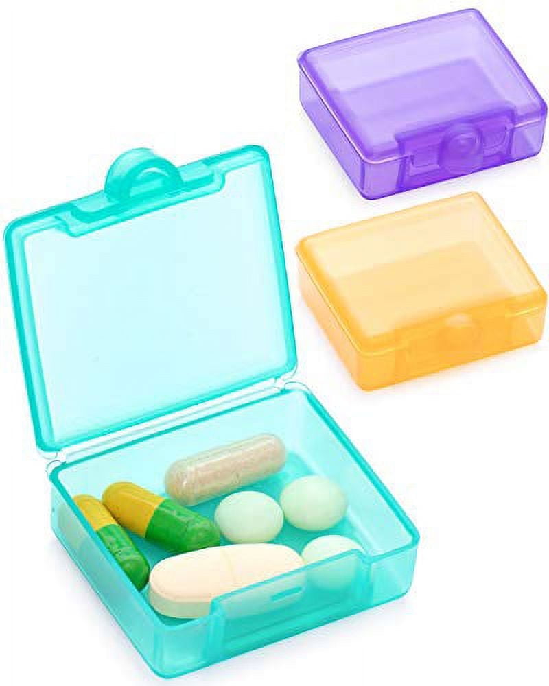 Sukuos Small Pill Box 3 pcs, Cute Travel Pill Case Daily Pill Organizer