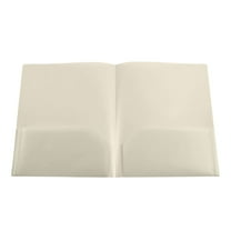 Sulaicai 1Pcs Heavy Duty Pocket Folders, Plastic Folders with Pockets, Letter Size, Aesthetic File Folder, Home Office Filing Supplies - Beige