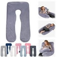 thumbnail image 1 of Sulaicai 1Pcs Pregnancy Pillow Cover, U Shaped Pillow Cover, Pregnancy Pillow Case, Maternity Pillowcase with Removable Cotton Cover, 51.2x27.6 Inch, 1 of 9