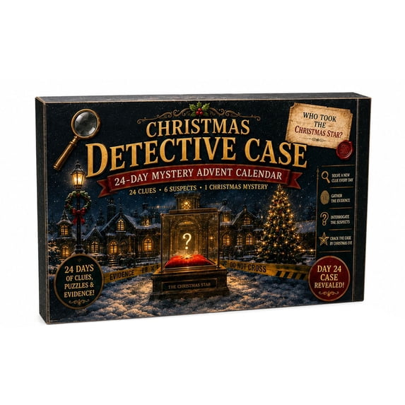 Sulaicai 24 Day Christmas Mystery Advent Calendar, Christmas Detective Case Puzzle Countdown Calendar, Holiday Interactive Game Gift for Adults