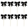 thumbnail image 1 of Sulaicai 8Pcs Black Bow Cupcake Toppers Bow Birthday Cake Topper Girls Birthday Party Decorations Bowknot Cupcake Decorations for Bridal Wedding Baby Shower Bow Theme Party Decor, 1 of 7