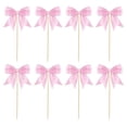 thumbnail image 1 of Sulaicai 8Pcs Pink Bow Cupcake Toppers Bow Birthday Cake Topper Girls Birthday Party Decorations Bowknot Cupcake Decorations for Bridal Wedding Baby Shower Bow Theme Party Decor, 1 of 8