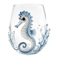 thumbnail image 1 of Sulaicai Artisanal Blue Ringed Octopus Glassware, Novelty 2D Octopuses Stemless Wine Glasses, Handcrafted Marine Animal Bar Glass for Coastal Home Decor Ocean Lovers, #09, 1 of 7