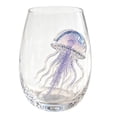 thumbnail image 1 of Sulaicai Artisanal Blue Ringed Octopus Glassware, Novelty 2D Octopuses Stemless Wine Glasses, Handcrafted Marine Animal Bar Glass for Coastal Home Decor Ocean Lovers, #04, 1 of 8