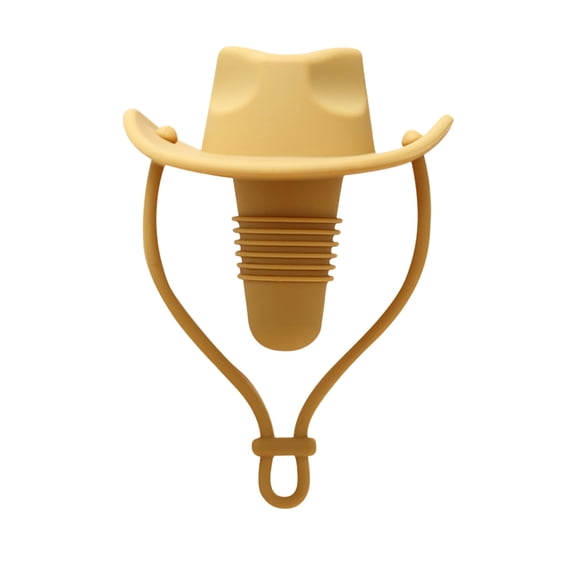 Sulaicai Cowboy Hat Wine Stopper, Funny Wine Gift for Wine Lovers, Wine Accessories, Reusable Silicone Bottle Stopper Keeps Wine Fresh Cute Wine Toppers for Holiday (Yellow)