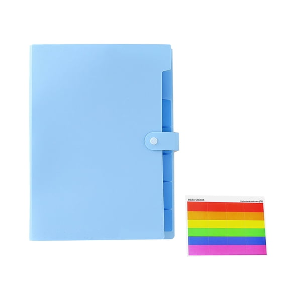 Sulaicai Expanding File Folder with 7 Pockets, Accordion File Organizer with Labels, Portable Receipt Paper Documents Organizer, Letter Size Filing Folder Home Office Supplies, Blue