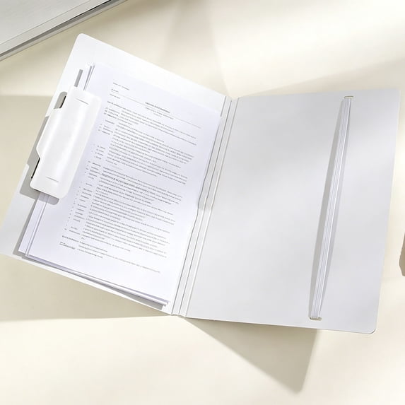 Sulaicai Foldable Clipboard Folder with Elastic Band, Heavy-Duty Plastic Document Organizer with Side Clip, Portable File Holder for Office & Business, Office Supplies