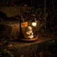 thumbnail image 1 of Sulaicai Halloween Ghost Fishing Night Light, Cute Resin Ghost Figurine with LED Lantern, Rustic Wood Base Table Lamp for Desk Mantel Bedroom Living Room Fall Decor, 1 of 7