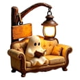 thumbnail image 1 of Sulaicai Halloween Sofa Reading Ghost Lamp, Cozy Mini Couch Ghost Night Light, Resin Ghost Statue with Glowing Hanging Lantern, Rustic Indoor Table Ornament for Fall Home Decor, 1 of 9
