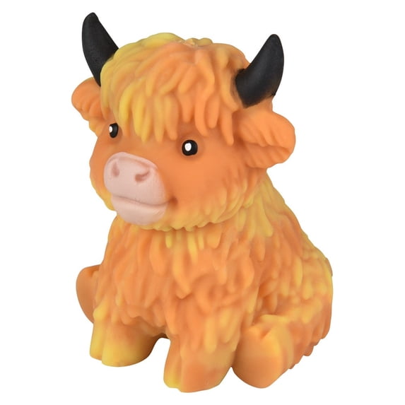Sulaicai Highland Cow Squishies, Slow Rising Sensory Fidget Stress Ball for Anxiety Relief, Easter Basket Stuffer Party Favor Gift for Cow Lovers (Yellow)