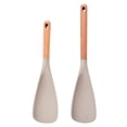thumbnail image 1 of Sulaicai Large Cooking Spoons for Serving, Nonstick Silicone Spoonula with Wooden Handle, Heat Resistant Rubber Serving Spatula Spoon for Baking, Scooping and Scraping (2PCS, Khaki), 1 of 1