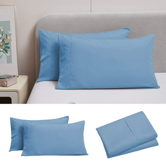 Sulaicai Microfiber Pillow Cases Queen Size Set of 2, Soft Pillowcases with Envelope Closure, Wrinkle Resistant Pillow Covers, 20x30 Inch, Blue