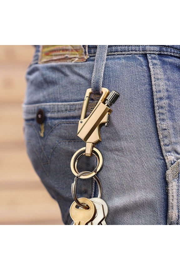 Permanent Match, 3-in-1 Keychain Lighter with Bottle Opener, Waterproof Reusable Matches Strike Anywhere, Survival Cool Lighters for Camping - Gold