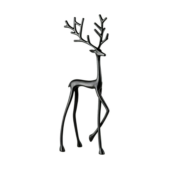 Sulaicai Reindeer Christmas Decoration, Black Reindeer Statues Modern Xmas Figurines, Elegant Table Centerpieces Indoor Holiday Decor for Mantel Living Room Bedroom Office (Black-B)