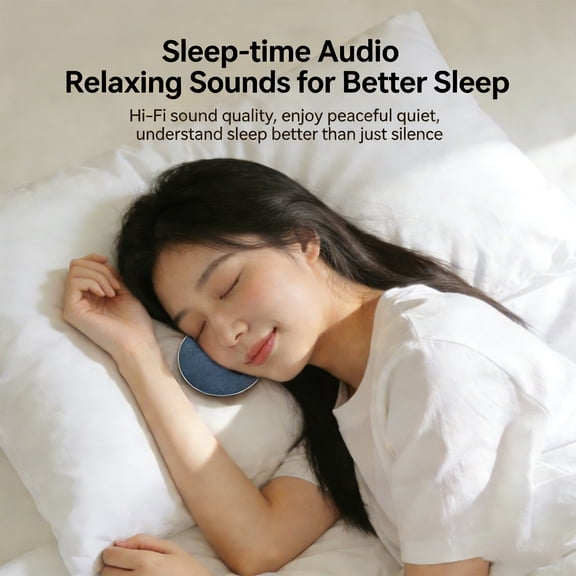 Sulaicai Sleep Pillow Speaker, Portable Bluetooth Pillow Speaker with White Noise Timer Wireless Sleep Aid with Stereo Bass Private Sleep Headphones for Side Sleeper