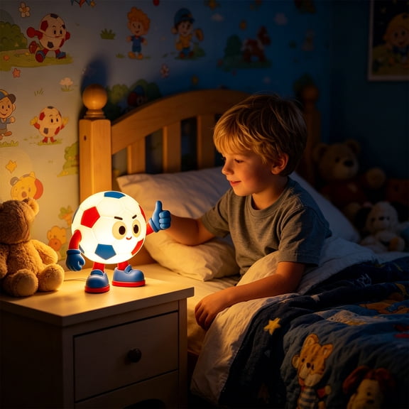 Sulaicai Soccer Night Light, Patriotic Thumbs Up for Watch Party Decoration, Rechargeable Plastic Football Lamp, Game Day Gift & Soccer Party Decor for Soccer Fans