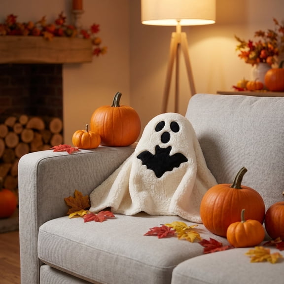 Sulaicai Soft Ghost Pillow, Cute Decorative Throw Cushion for Sofa and Bed
