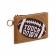 thumbnail image 1 of Sulaicai Women's Football Game Day Beaded Zipper Coin Purse with Key Ring, Compact Sports Themed Mini Clutch Wallet for Game Day & Daily Use, 1 of 7