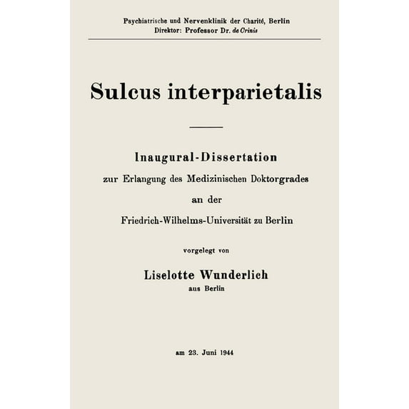 Sulcus interparietalis, (Paperback)