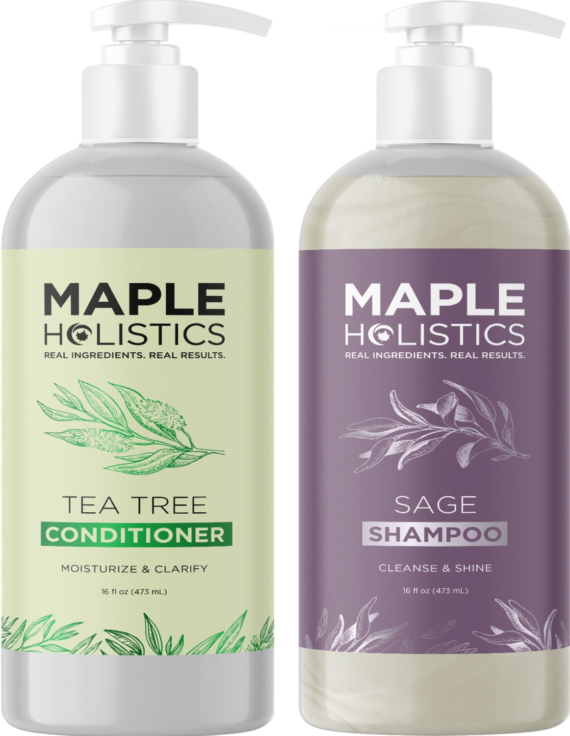 Sulfate Free Shampoo and Conditioner Set Tea Tree Sage and Rosemary