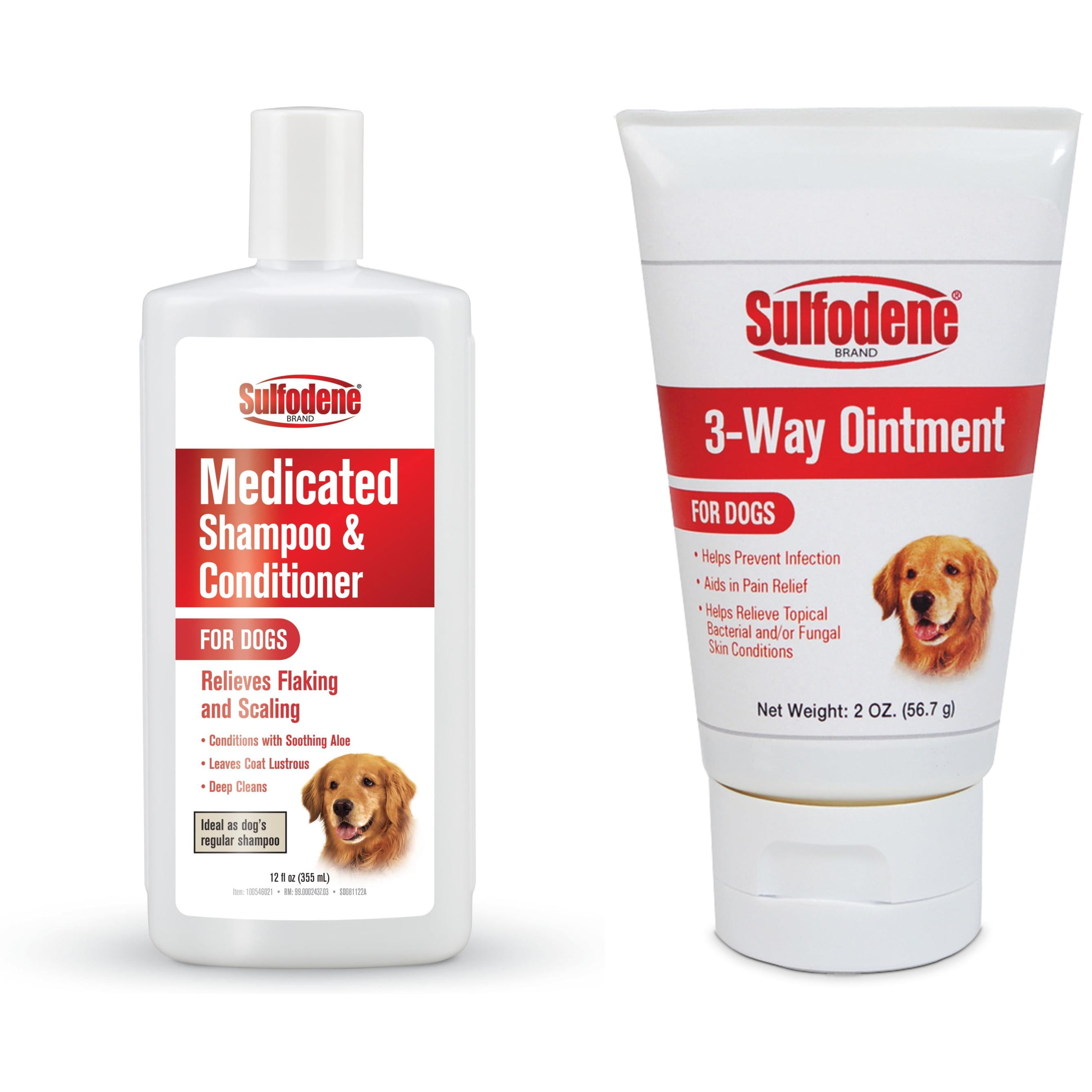 Sulfodene Wound Ointment 2 oz and Medicated 2 in 1 Shampoo 12 oz