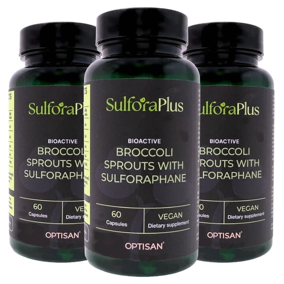 SulforaPlus Bioactive Broccoli Sprout Capsules with Sulforaphane, 100% Organic and Vegan, High Bioavailability, Supports Immune Function & Cellular Defense, 100% Sprouts, No Fillers (3 Month Supply)