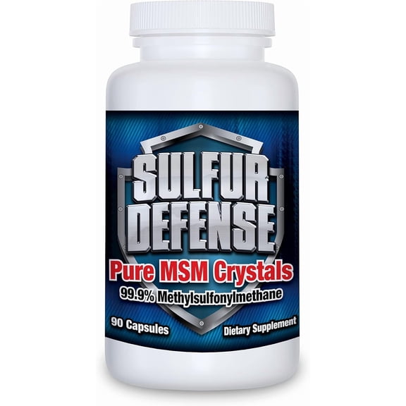 Sulfur Defense Opti-MSM 99.9% Pure MSM Powder Capsules, Made in USA, Organic Methylsulfonylmethane, Non-GMO, Gluten-Free 90 caps