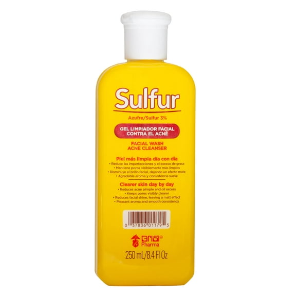 Sulfur Grisi, Facial Wash and Cleanser, Reduces Oil Excess Pimples. 8.4 Fl Oz, Bottle C39